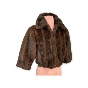 Vintage Faux Fur Teddy Cropped Jacket, No tags, 60s, 50s, Mint condition